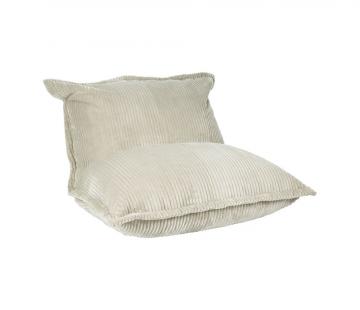 Fauteuil Pouf Sola 1 Place Velours Côtelé Beige