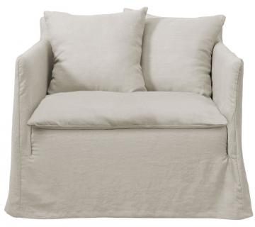 Fauteuil Gabriel Lin Mélangé Naturel Blanc d'Ivoire