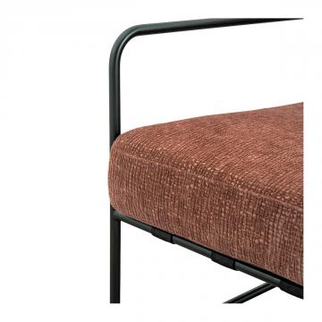 Fauteuil Gaspard Velours de Jacquard Bois de Rose Blanc d'Ivoire
