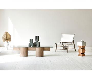 Fauteuil Naha Chêne Naturel Coton Blanc
