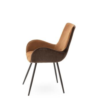 Chaise Rizzo Poly/Velours Brun Athezza