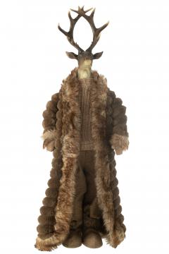 Cerf Debout Veste Rembourrée Brun H92cm