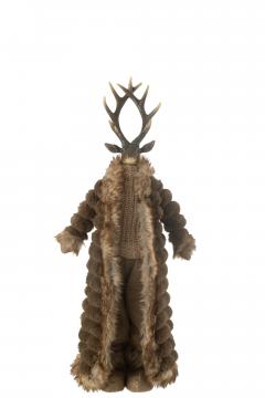 Cerf Debout Veste Rembourrée Brun H76cm