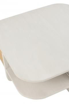 Table Basse Molly Bois Blanc Rotin Naturel