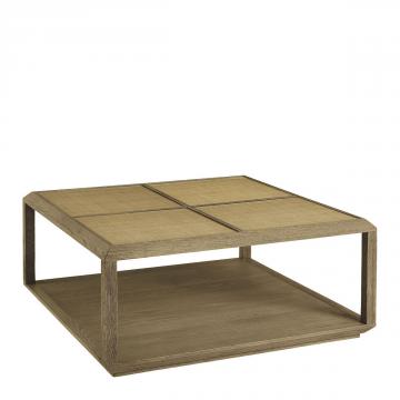 Table Basse Ema Chêne Rotin Naturel Blanc d'Ivoire