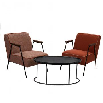 Fauteuil Huggy Tissu Uni Orange