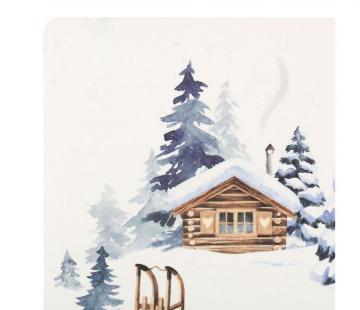 12 Sets de Table Chalet Blanc Bleu Comptoir de Famille