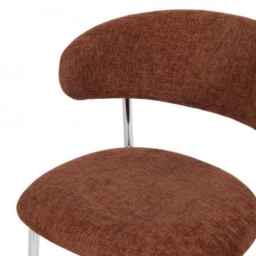 Chaise Curve Terracotta Chrome