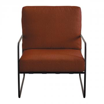 Fauteuil Gaspard Bouclette Terracotta Blanc d'Ivoire