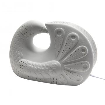 Lampe Petit Paon Porcelaine