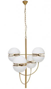 Lustre Montparnasse Métal Doré Opaline