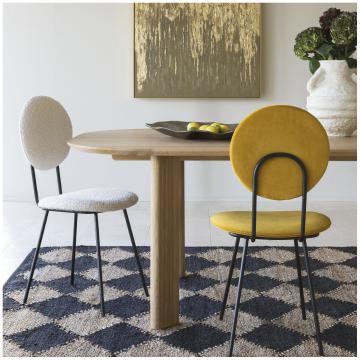 Chaise Colette Bouclette Crème Blanc d'Ivoire