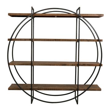 Etagère Ronde 4 Niveaux Factory Indus Bois Métal