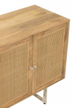 Buffet Bas Weaving 4 Portes Bois Rotin Naturel