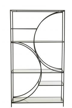 Bibliothèque Contemporaine Nyr Métal Noir Verre