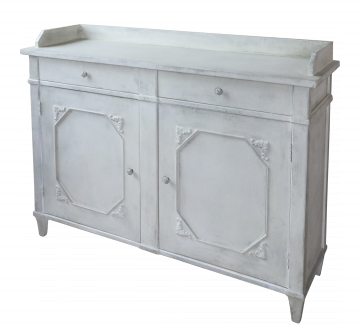 Buffet Antique Crème 2 Portes 2 Tiroirs