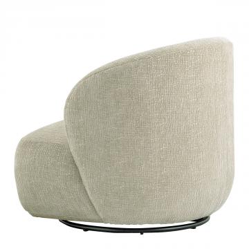 Fauteuil Lisette Jacquard de Velours Sable Pivotant