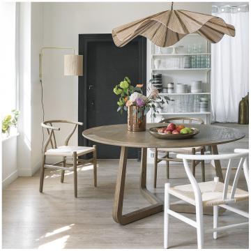 Table à Manger Maxine Chêne Blanc d'Ivoire ø150cm