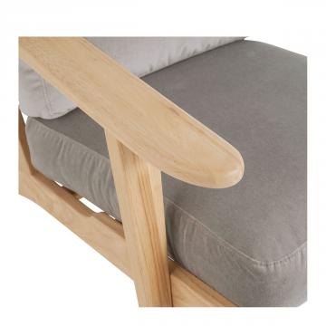 Fauteuil Jules Velours Gris Perle Blanc d'Ivoire