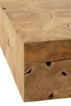 Table Basse Carrée Puzzle Teck Naturel