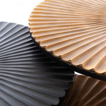 S/3 Tables Basses Fleurs Aluminium