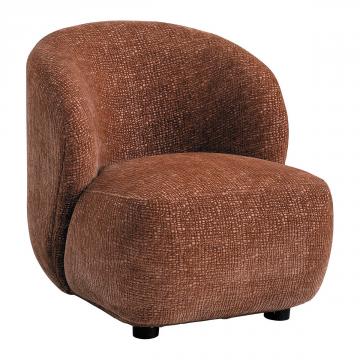 Fauteuil Lisette Jacquard de Velours Bois de Rose Blanc d'Ivoire