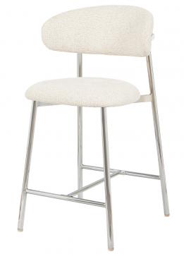 Tabouret de Bar Curve Beige Chrome