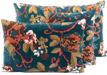 2 x Coussins Kendal Bleu de Prusse Brodé (3tailles) ...NEW...