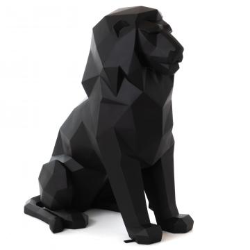 Statue Lion Origami Noir Mat (Outdoor)