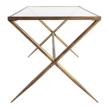 Table Anatole Métal/Verre Blanc d'Ivoire