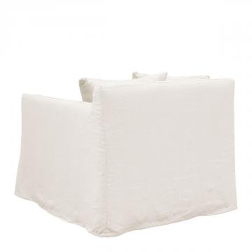 Fauteuil Gabriel 100% Lin Blanc Blanc d'Ivoire