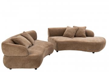 Canapé Contemporain 4/5 Places Velours Taupe