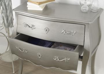 Commode Murano New Silver 2 Tiroirs