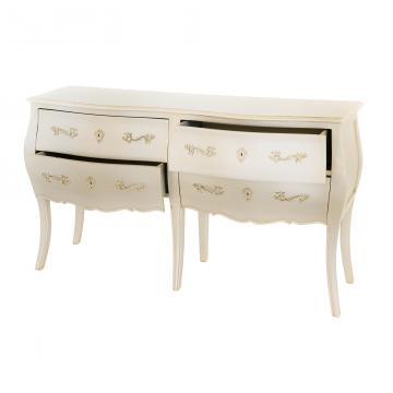 Commode Double 4 Tiroirs Murano Silver
