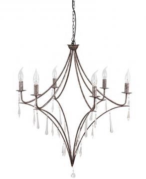 Lustre Nina Métal Pampilles 6 Feux