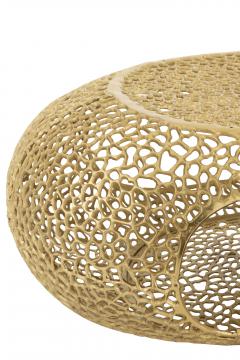 Table Basse Corail Ovale Aluminium Doré