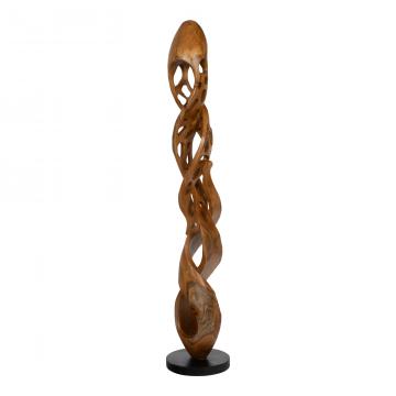 Sculpture Totem Moara Teck H123cm