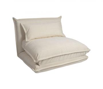 Chauffeuse Lit Tessia Velours Ecru