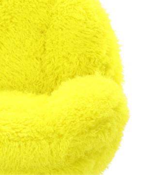 Fauteuil Memento Fausse Fourrure Poils Longs Jaune Athezza