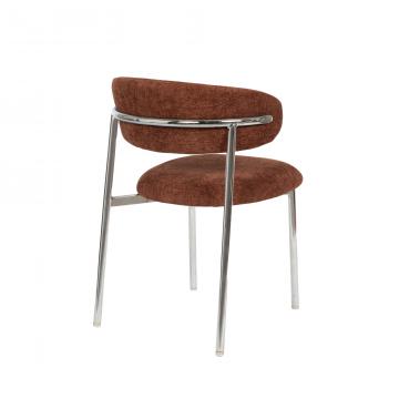 Chaise Curve Terracotta Chrome