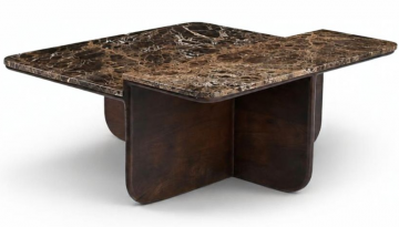 Table Basse Apolline Marbre Manguier Foncé NEW