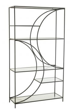 Bibliothèque Contemporaine Nyr Métal Noir Verre