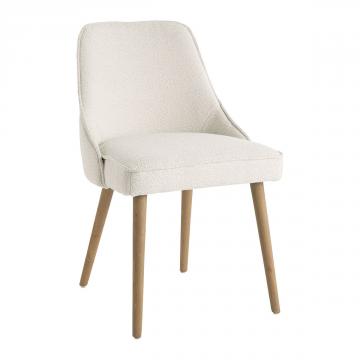 Chaise Marcus Bouclette Crème Blanc d'Ivoire
