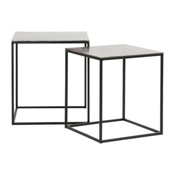 Tables Gigognes Carrées Félia Métal Argenté