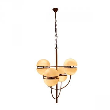 Lustre Montparnasse Métal Doré Opaline
