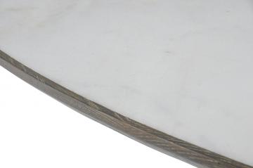 Table à Manger Ovale Tulipe Marbre Blanc 180cm