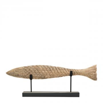 Statue Poisson Manguier Naturel Blanc d'Ivoire