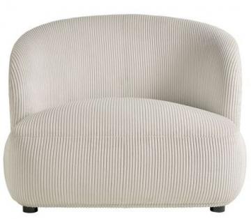 Fauteuil Lisette Velours Côtelé Crème XL