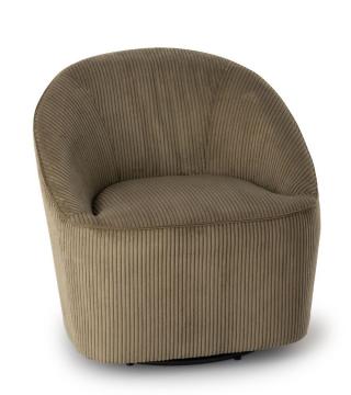Fauteuil Pivotant Viby Velours Kaki Athezza