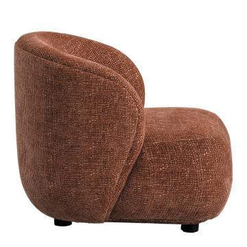 Fauteuil Lisette Jacquard de Velours Bois de Rose Blanc d'Ivoire